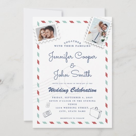 Gepersonaliseerde romantische paar minimalistische kaart (Voorkant)