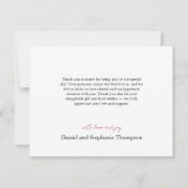 Gepersonaliseerde romantische rode roos bedankkaart (Achterkant)