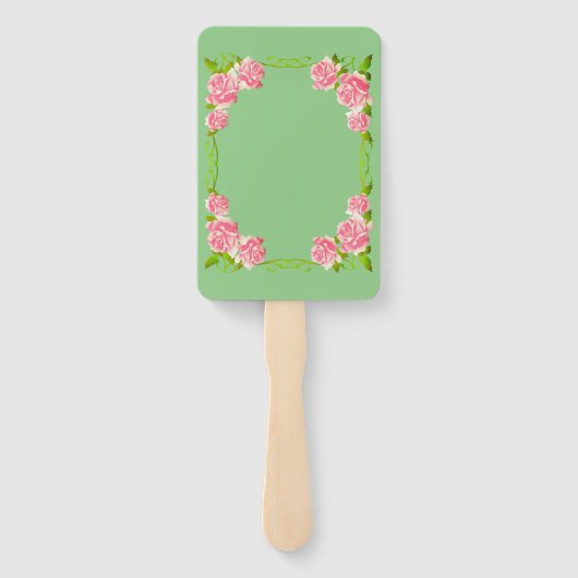 Gepersonaliseerde  romantische rozen handwaaier (Achterkant)