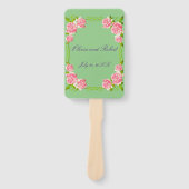 Gepersonaliseerde  romantische rozen handwaaier (Voorkant)