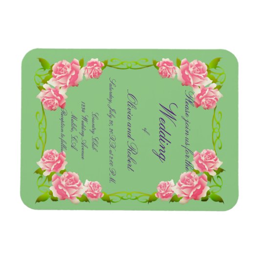 Gepersonaliseerde  romantische rozen magneet (Horizontaal)