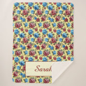 Gepersonaliseerde romantische Rozen  Sherpa Deken (Voorkant)