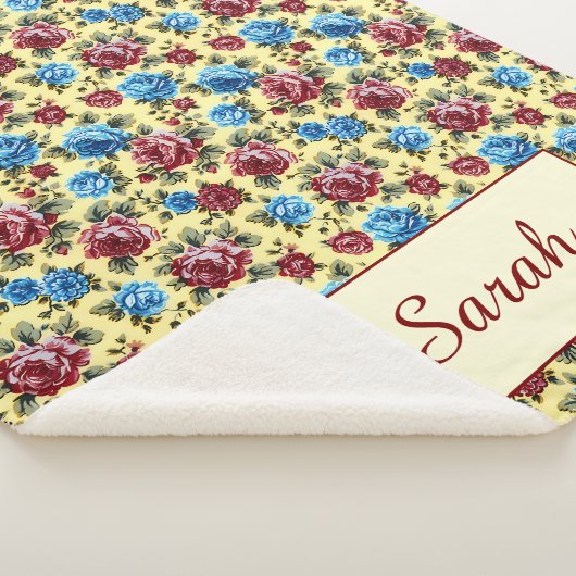 Gepersonaliseerde romantische Rozen  Sherpa Deken (3/4)