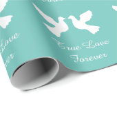 Gepersonaliseerde romantische schildpadden bruilof cadeaupapier (Rol Hoek)