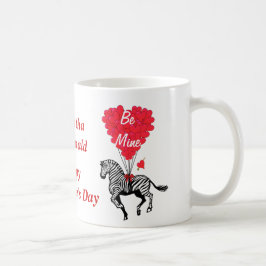 Gepersonaliseerde romantische zebra Valentijnsdag Koffiemok