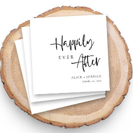 Gepersonaliseerde romantische zwart-wit bruiloft servet