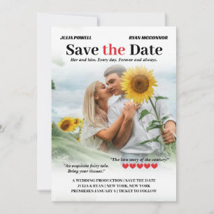 Gepersonaliseerde Romcom Poster Foto Sla de datum  Save The Date