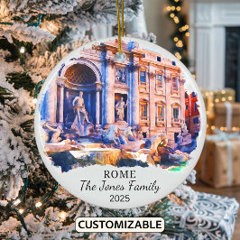 Gepersonaliseerde Rome Ornament, Italië Gift Keramisch Ornament