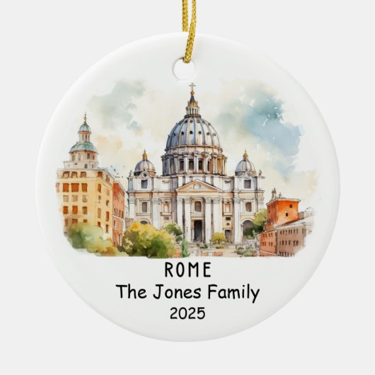 Gepersonaliseerde Rome Ornament, Italië Keramisch Ornament (Voorkant)