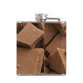 Gepersonaliseerde romige melkchocolade stukjes heupfles (Achterkant)