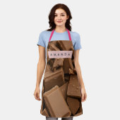 Gepersonaliseerde romige melkchocolade stukjes schort (Gedragen)