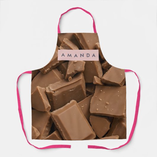 Gepersonaliseerde romige melkchocolade stukjes schort (Voorkant)