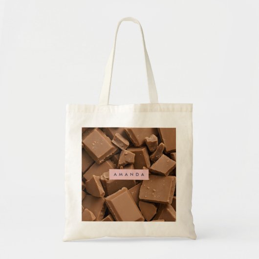 Gepersonaliseerde romige melkchocolade stukjes tote bag (Voorkant)