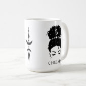 Gepersonaliseerde rommelbun updo zodiac Capricorn  Koffiemok (Voorkant rechts)