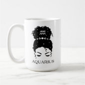 Gepersonaliseerde rommelige bun sterrenbeeld Water Koffiemok (Links)