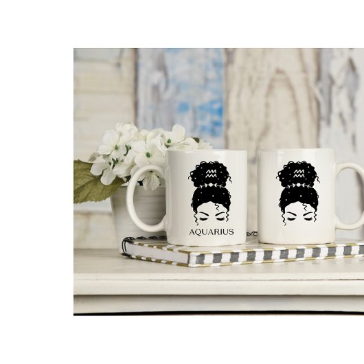 Gepersonaliseerde rommelige bun sterrenbeeld Water Koffiemok