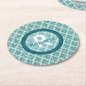 Gepersonaliseerde ronde Blauwgroen Onderzetters (Gebogen)