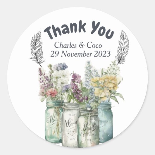 Gepersonaliseerde ronde cirkel flora ronde sticker (Voorkant)