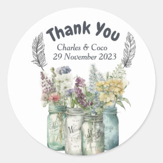 Gepersonaliseerde ronde cirkel flora sticker