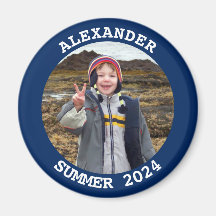 Gepersonaliseerde Ronde Familie Foto Navy