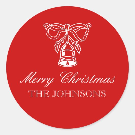 Gepersonaliseerde ronde kerstcadeaustickers sticker (Voorkant)