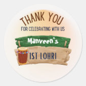 Gepersonaliseerde ronde Lohri-thema Sticker (Voorkant)