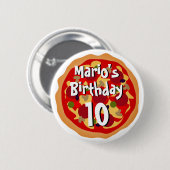 Gepersonaliseerde ronde pizza Verjaardagsfeestknop Button 5,7 Cm (Voorkant /achterkant)