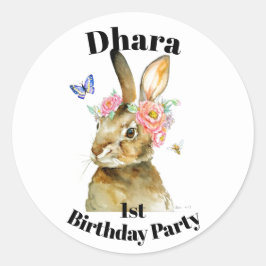 Gepersonaliseerde ronde stickers - Miss Hare