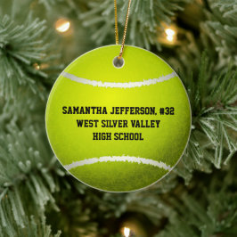 Gepersonaliseerde ronde tennisbal sport Ornament