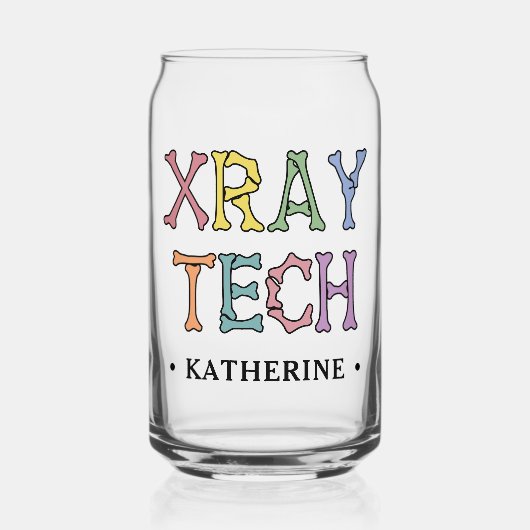 Gepersonaliseerde Röntgen Tech Röntgenlaborant Blikvorm Glas (Voorkant)