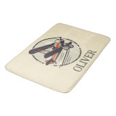 Gepersonaliseerde  rood en groen tweedekker badmat (Gekanteld)