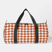 Gepersonaliseerde rood geruite gingham plunjezak (Achterkant)