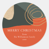 Gepersonaliseerde rood groen Abstract Unique Chris Ronde Sticker (Voorkant)