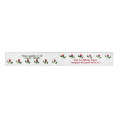 Gepersonaliseerde rood & groen Elegante Kerst Bloe Grosgrain Lint (Voorkant)