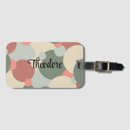 Gepersonaliseerde rood-groene moleculen bagagelabe bagagelabel