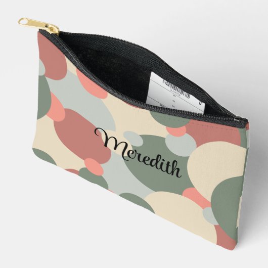 Gepersonaliseerde rood-groene moleculen toilettas etui (Open)