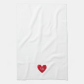 Gepersonaliseerde rood vilt hart Moederdag theedoe Theedoek (Verticaal)