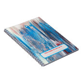 Gepersonaliseerde rood wit blauw Abstracte Notitie Notitieboek (Rechterzijde)