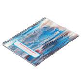 Gepersonaliseerde rood wit blauw Abstracte Notitie Notitieboek (Linkerzijde)