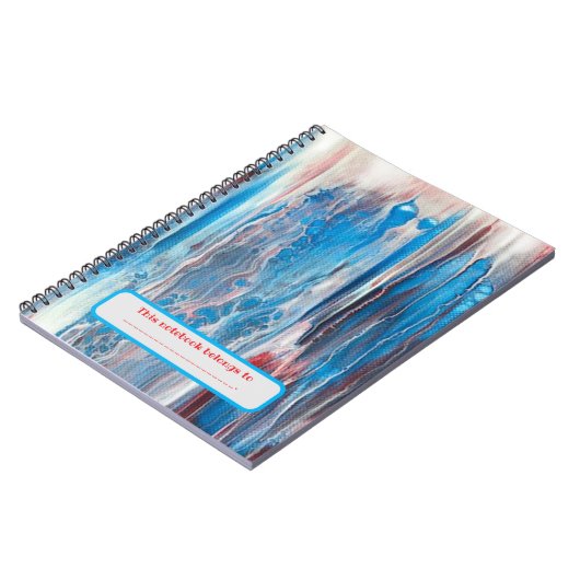 Gepersonaliseerde rood wit blauw Abstracte Notitie Notitieboek (Linkerzijde)