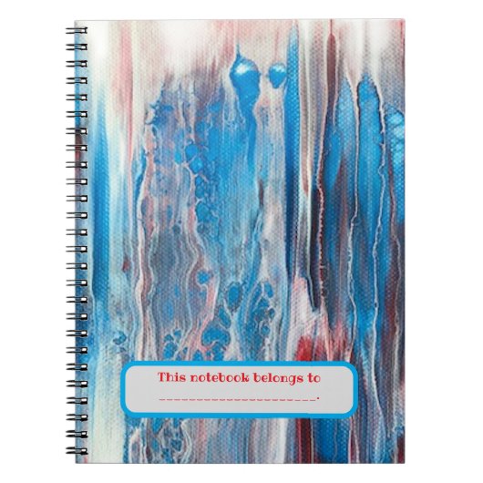 Gepersonaliseerde rood wit blauw Abstracte Notitie Notitieboek (Voorkant)