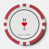 Gepersonaliseerde rood & wit poker chips (Voorkant)