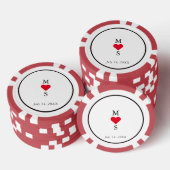 Gepersonaliseerde rood & wit poker chips (Opstapeling)
