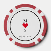 Gepersonaliseerde rood & wit poker chips (Achterkant)