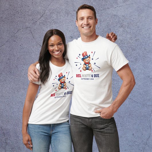 Gepersonaliseerde rood wit & verwacht ouders t-shirt