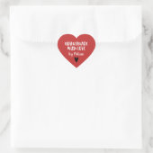 Gepersonaliseerde rood wit zelfgemaakt met liefde hart sticker (Tas)