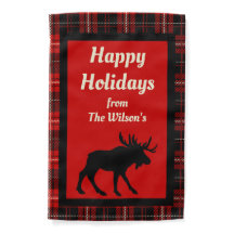 Gepersonaliseerde rood zwart geruite zwarte eland