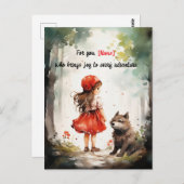 Gepersonaliseerde Roodkapje Schattige Briefkaart (Voorkant / Achterkant)