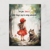 Gepersonaliseerde Roodkapje Schattige Briefkaart (Voorkant)