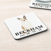 Gepersonaliseerde roodwitte of rode keelhond bier onderzetter (Linkerzijde)